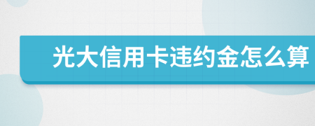 光大信用卡违约金怎么算