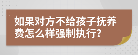 如果对方不给孩子抚养费怎么样强制执行？