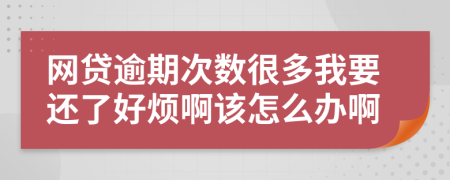 网贷逾期次数很多我要还了好烦啊该怎么办啊