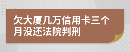 欠大厦几万信用卡三个月没还法院判刑