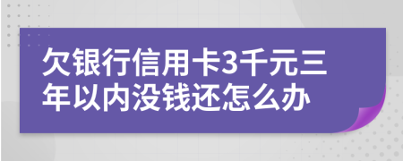欠银行信用卡3千元三年以内没钱还怎么办