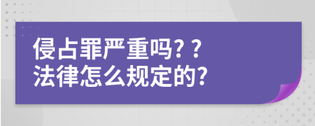 侵占罪严重吗? ? 法律怎么规定的?