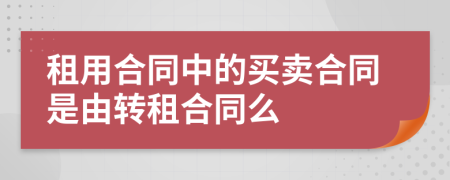 租用合同中的买卖合同是由转租合同么