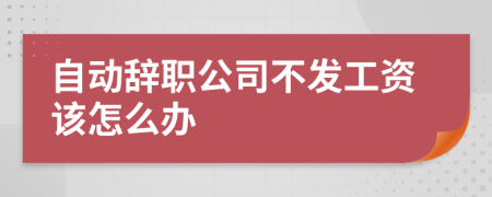 自动辞职公司不发工资该怎么办