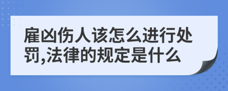 雇凶伤人该怎么进行处罚,法律的规定是什么