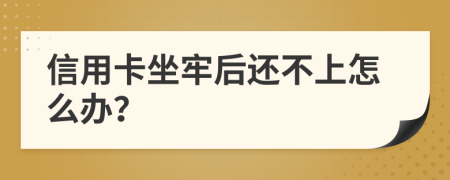 信用卡坐牢后还不上怎么办？