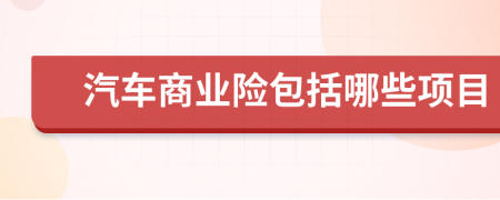 汽车商业险包括哪些项目