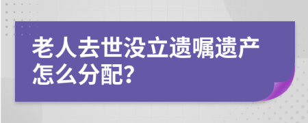 老人去世没立遗嘱遗产怎么分配？