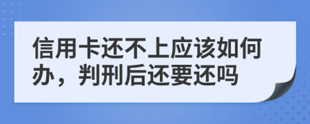 信用卡还不上应该如何办，判刑后还要还吗