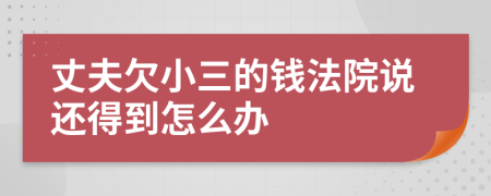 丈夫欠小三的钱法院说还得到怎么办