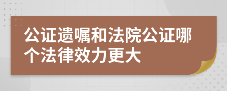 公证遗嘱和法院公证哪个法律效力更大