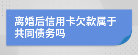 离婚后信用卡欠款属于共同债务吗