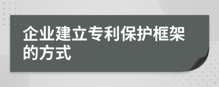 企业建立专利保护框架的方式