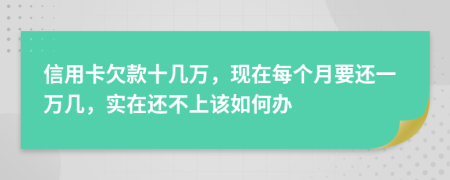 信用卡欠款十几万，现在每个月要还一万几，实在还不上该如何办