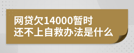 网贷欠14000暂时还不上自救办法是什么