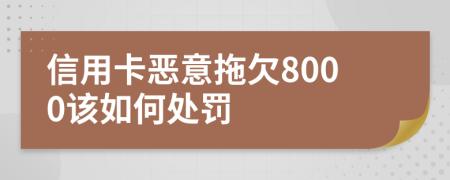 信用卡恶意拖欠8000该如何处罚