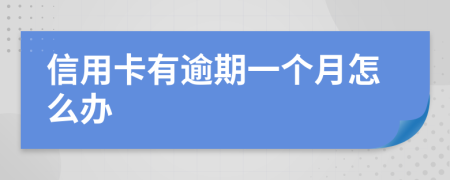 信用卡有逾期一个月怎么办