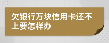 欠银行万块信用卡还不上要怎样办