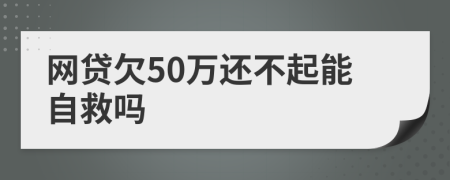 网贷欠50万还不起能自救吗