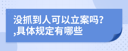 没抓到人可以立案吗？,具体规定有哪些