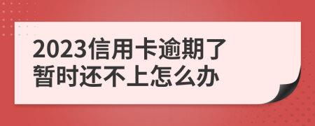 2023信用卡逾期了暂时还不上怎么办