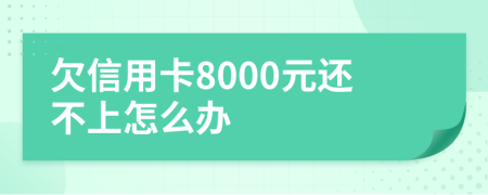 欠信用卡8000元还不上怎么办