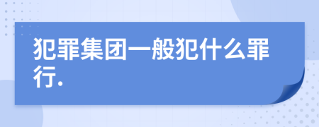 犯罪集团一般犯什么罪行.