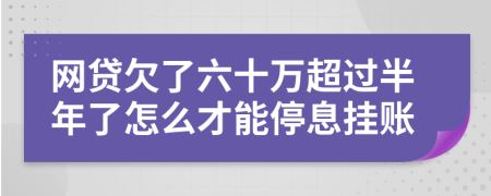 网贷欠了六十万超过半年了怎么才能停息挂账