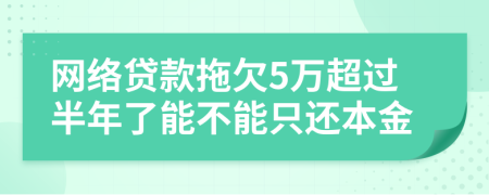 网络贷款拖欠5万超过半年了能不能只还本金