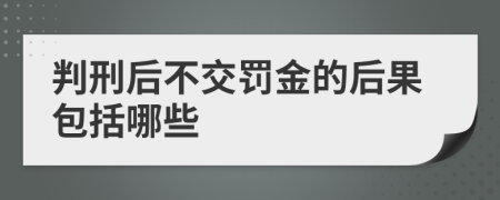 判刑后不交罚金的后果包括哪些