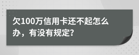 欠100万信用卡还不起怎么办，有没有规定？