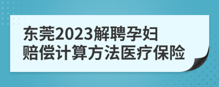 东莞2023解聘孕妇赔偿计算方法医疗保险