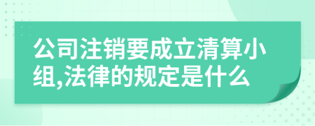 公司注销要成立清算小组,法律的规定是什么