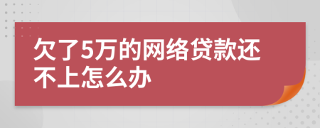 欠了5万的网络贷款还不上怎么办