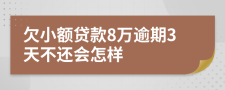 欠小额贷款8万逾期3天不还会怎样