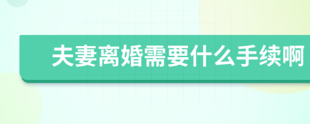 夫妻离婚需要什么手续啊