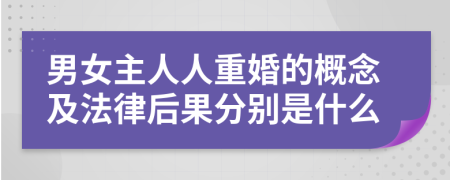 男女主人人重婚的概念及法律后果分别是什么