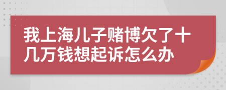 我上海儿子赌博欠了十几万钱想起诉怎么办