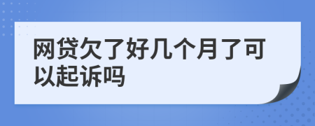 网贷欠了好几个月了可以起诉吗