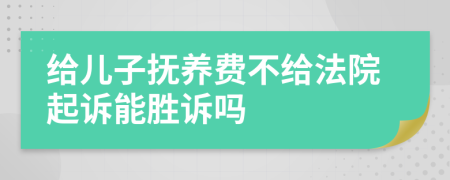 给儿子抚养费不给法院起诉能胜诉吗