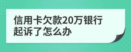 信用卡欠款20万银行起诉了怎么办