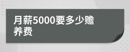 月薪5000要多少赡养费