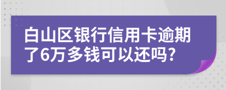 白山区银行信用卡逾期了6万多钱可以还吗?