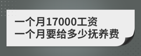 一个月17000工资一个月要给多少抚养费