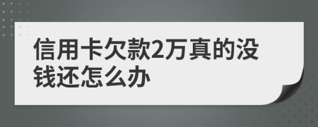 信用卡欠款2万真的没钱还怎么办