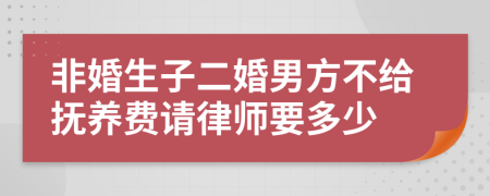 非婚生子二婚男方不给抚养费请律师要多少