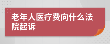 老年人医疗费向什么法院起诉