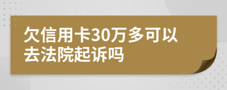 欠信用卡30万多可以去法院起诉吗