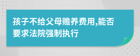 孩子不给父母赡养费用,能否要求法院强制执行