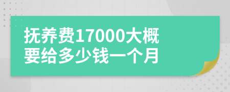 抚养费17000大概要给多少钱一个月